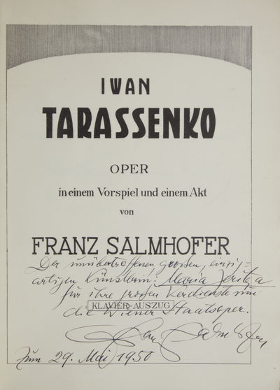 Iwan Tarassenko Oper in einem Vorspiel und einem Akt... Klavier-Auszug. [Piano-vocal score]