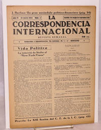 image of La correspondencia internacional; revista semanal, año VI, num. 3, 19 enero 1934