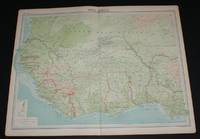 Map of West Africa from the 1920 Times Survey Atlas (Plate 76) including Ivory Coast, Liberia,...