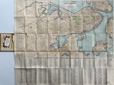 Map title: Map of Boston 1872, After the Latest Surveys with all the imporvements in Progress; Case title: Prang's Map of Boston