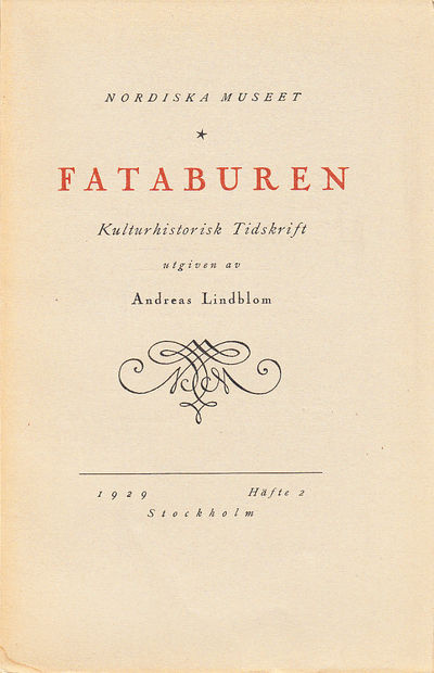 Fataburen. Kulturhistorisk tidskrift. 1929, häfte…