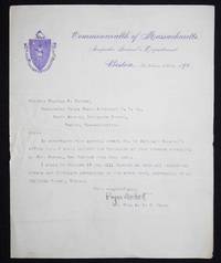 image of Typed letter, signed by Lt. Col. Roger Wolcott, Assistant Inspector General, to Col. Charles P. Nutter, Coast Artillery