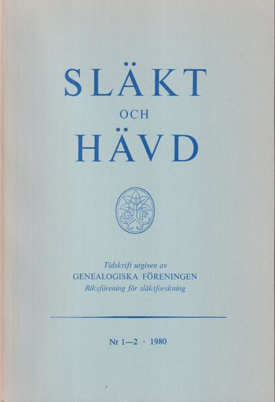 Släkt och Hävd 1980:1-3.