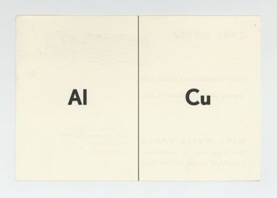 Exhibition postcard: Carl Andre (20 September-16 October 1969)