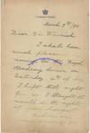 Hand-Written Letter By King George V Before His Reign To The President Of The Royal Academy Of Arts