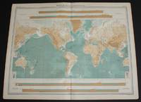 image of Bathy-Orographical Map of the World from the 1920 Times Atlas (Plate 2) with four Latitudinal Sections taken at Equator, 30 degrees South, 35 degrees North and 50 degrees North