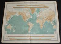 Bathy-Orographical Map of the World from the 1920 Times Atlas (Plate 2) with four Latitudinal Sections taken at Equator, 30 degrees South, 35 degrees North and 50 degrees North by The Times and J. G. Bartholomew - 1920