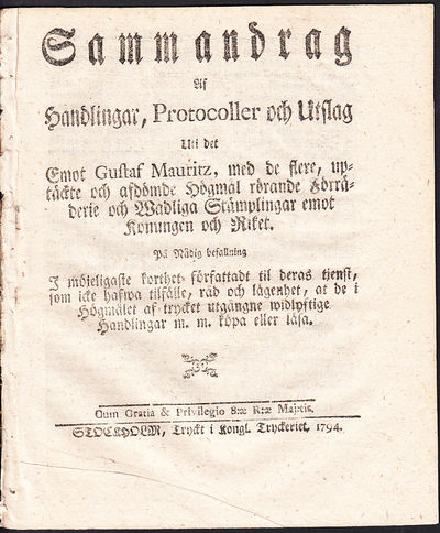 Sammandrag af handlingar, protocoller och utslag…
