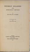 View Image 2 of 4 for DESERT ISLANDS AND ROBINSON CRUSOE. Limited edition Signed by Walter de la Mare. Inventory #016105