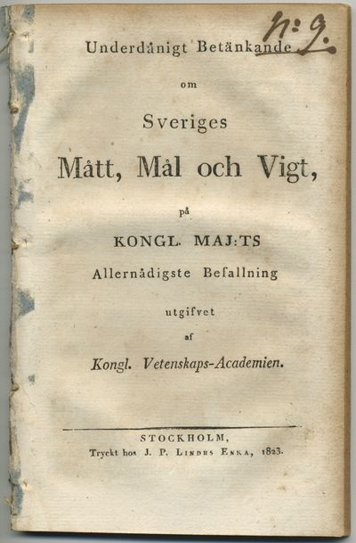 Underdånigt betänkande om Sveriges mått, mål och…