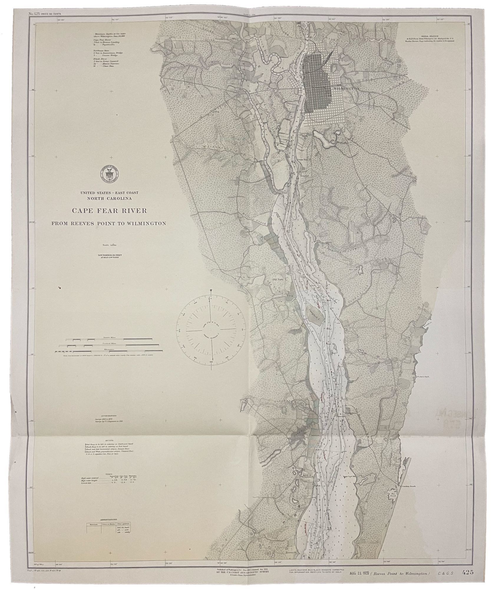 Cape Fear River from Reeves Point to Wilmington by [North Carolina ...