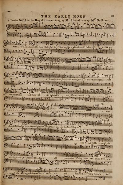 Collection of rare 18th century songs published in London ca. 1737-1790