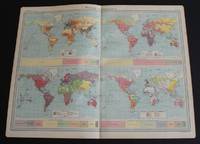 image of World Maps showing Population, Races, Religions and Principal Languages of Commerce from the 1920 Times Atlas (Plate 5) - single sheet containing 4 maps