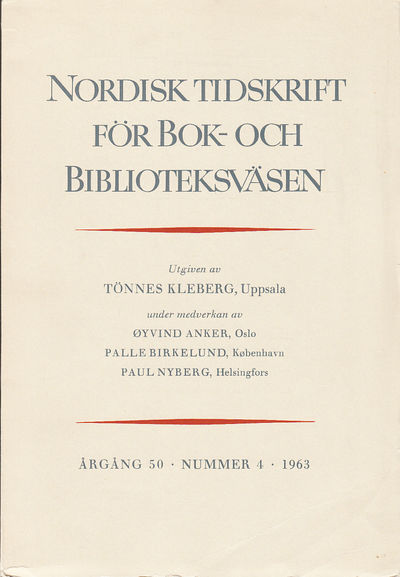 Nordisk tidskrift för bok- och biblioteksväsen.…