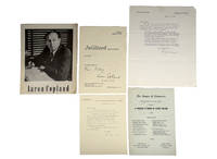 Aaron Copland Autograph Letters and Programs Signed.