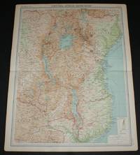 Map of Central Africa - Eastern Section from the 1920 Times Survey Atlas (Plate 75) including...