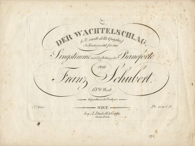 Der Wachtelschlag (Il canto della Quaglia) ... 68tes Werk. [Piano-vocal score]