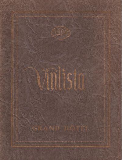 Grand Hôtel, Vara. Vinlista.