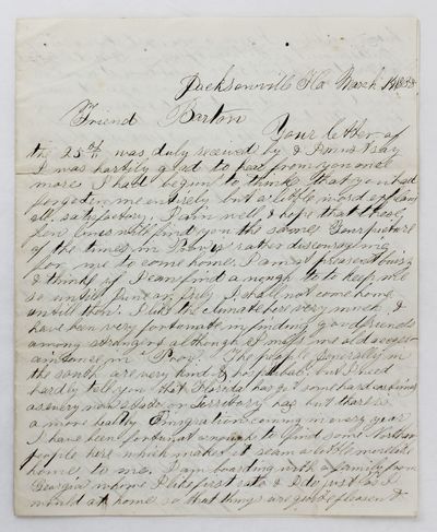 [Manuscript Letter Describing the Environs and Various Local Events in Antebellum Jacksonville]