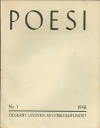 Poesi nr 1 1948. Tidskrift för lyrik utgiven av…