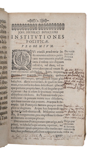Institutiones politicae. Accesserunt dissertationes politicae ad selecta veterum Historiarum loca et libellus memorialis ethicus. Editio secunda (+) Notitia S.R. Imperii complures ante annos, ad usum privatum academicae institutionis, per titulos memo... (photo 3)