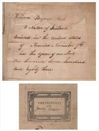 image of 1783-1873 "WILLIAM BRYSON'S BOOK . . . A NATIVE OF IRELAND ARRIVED IN THE UNITED STATES OF AMERICA NOVEMBER 7TH . . . ONE THOUSAND SEVEN HUNDRED AND EIGHTY THREE." An account book kept for over forty years by the son of an Irish immigrant farmer