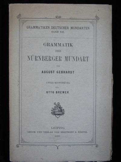 GRAMMATIK DER NÜRNBERGER MUNDART.