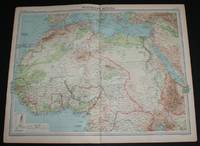 Map of Northern Africa from the 1920 Times Survey Atlas (Plate 69) including Morocco, Algeria, Libya, Egypt, Senegal, French West Africa, Nigeria, Cameroon, Uganda, Red Sea, etc