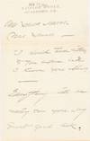 HOMER, WINSLOW. Autograph Letter Signed mentioning paintings