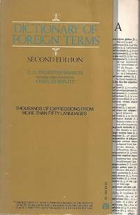 Dictionary of Foreign Terms by C.O. Sylvester Mawson - 1979