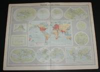 image of Mapping of the World" - Plate 1 from the 1920 Times Atlas, single sheet with numerous small historical World Maps from 450BC to 1921 including Herodotus, Strabo, Mela, Ptolemy and Ortelius maps