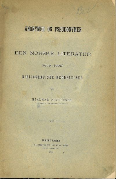 Anonymer og pseudonymer i den norske litteratur…