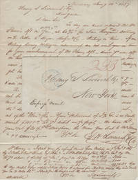 1837 - "TO DAY WE HAVE ENDORSED Mr. WM FLEMMING'S DFT TO YOU . . . FOR NINE THOUSAND DOLLARS ON A/C COTTON TO HEYAN MACGEE. . .." An uncommon, triple-rate Express Mail letter used to provide timely and detailed purchasing instructions in the rapidly fluctuating cotton market