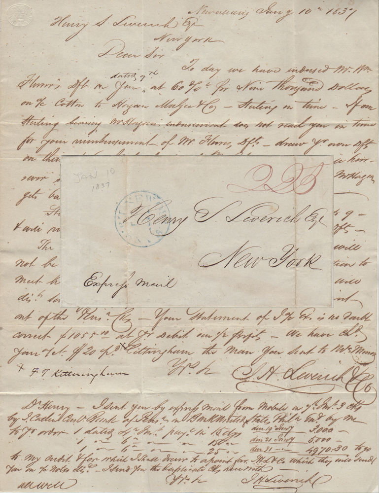 1837 - "TO DAY WE HAVE ENDORSED Mr. WM FLEMMING'S 