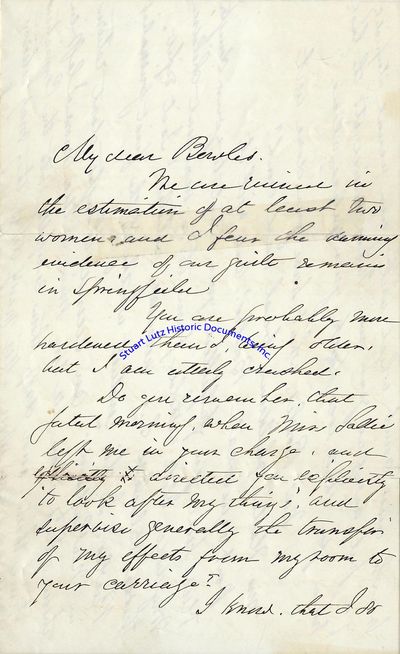 A Humorous Bret Harte Letter, Mocking His Wifes Obsessive Behavior: Mrs. Harte, Who Has An Unpleasant Way Of Going Through My Luggage Like A Customs House Officer, Turned To Me With Chilling Deliberation And Said Frank, What Have You Done With The Brush And Comb You Took With You? I Pointed Triumphantly To The Bureau Where They Lay
