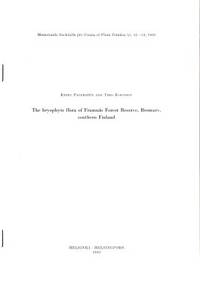 The bryophyte flora of Framnäs Forest Reserve,…