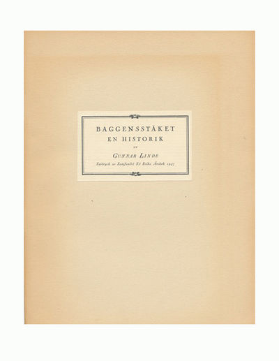Baggensstäket. En historik. Särtryck ur Samfundet…