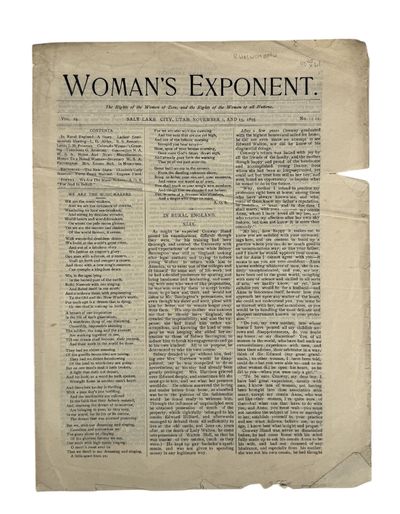  WELLS, Emmeline B. Woman's Exponent, Vol. 24., no.s 11/12, 