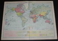 image of World Map from the 1920 Times Atlas (Plate 7, World - Political, Mercator's Projection) including data for Comparative Areas and Population of World Powers