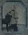 Civil War Full plate Tintype: Young boy in Confederate Greatcoat