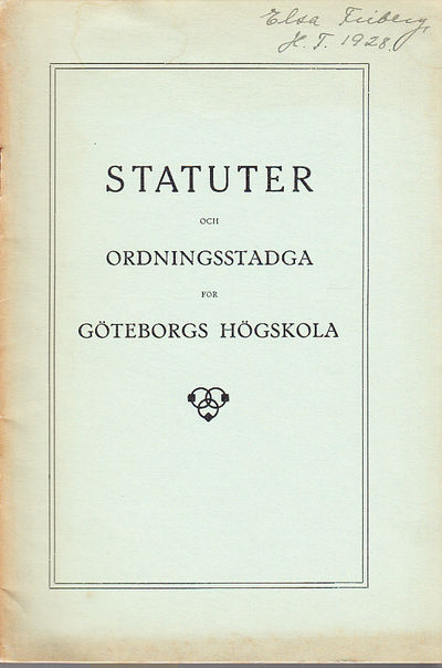 Statuter och ordningsstadga för Göteborgs…