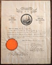 Certificate. Fire Department, City of San Francisco. by Curtis, James F - 1851