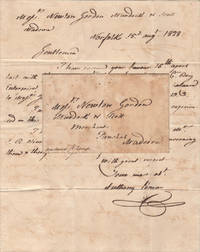 cover of 1828 - "I AM VERY SORRY FOR THE TROUBLE YOU EXPERIENCED IN THIS AFFAIR." A letter from a Norfolk, Virginia exporter to commercial agents in Portuguese Madeira