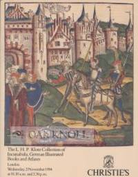 L.H.P. KLOTZ COLLECTION OF INCUNABULA, GERMAN ILLUSTRATED BOOKS AND ATLASES.|THE