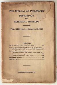 The Journal of Philosophy. Psychology and Scientific Methods: Vol. XIII No. 21: October 12, 1916