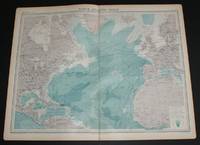 image of Map of North Atlantic Ocean from the 1920 Times Atlas (Plate 81) including Central America, West Indies, eastern Canada and US, Iceland, British Isles, Portugal, Spain, France, Morocco, Canaries, Cape Verde Islands, Sierra Leone, etc