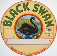 image of 'Black Swan. Shipped by Simons & French Co. Inc New York City'. Color barrel label
