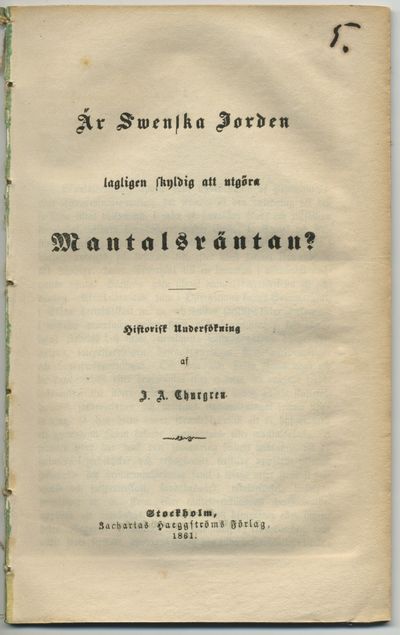 Är swenska jorden lagligen skyldig att utgöra…