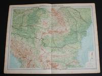 image of Map of "Rumania & Adjacent States" from 1920 Times Atlas (Plate 47) covering Romania, Yugoslavia, Bulgaria, Montenegro, Serbia, part of Hungary, etc. and including Bucharest, Budapest, Sofia, Varna, Odessa, Belgrade, Edirne, etc