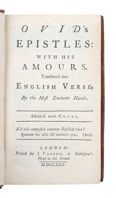 Ovid's Epistles, with his Amours.: Translated into English Verse, By the Most Eminent Hands. Adorn'd with Cutts. (photo 2)